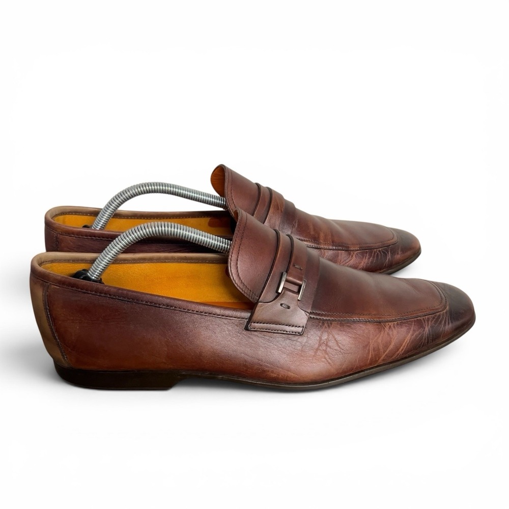 Magnanni Saks Fifth Avenue Brown Leather Loafers Dress Shoes Men's  10 Portugal